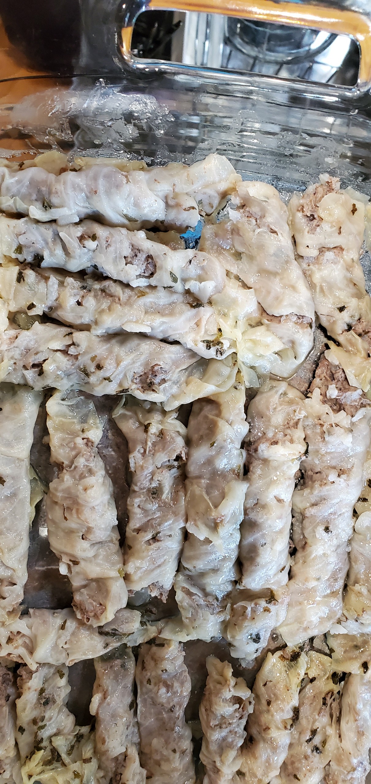 Cabbage rolls in tray